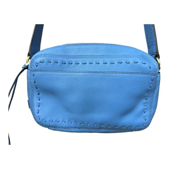 Cole Haan Ivy Pitch Stitch Beautiful Blue Leather CrossBody RFID - Picture 4 of 13